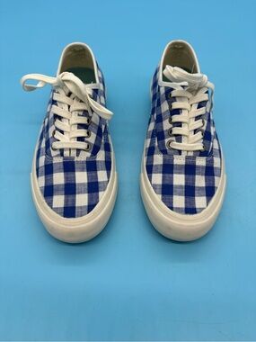 J.Crew x SeaVees Legend Sneakers Women’s Blue White Gingham Check Size 6